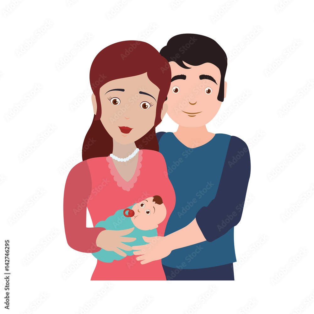 Obraz premium couples relationship family newborn vector icon illustration