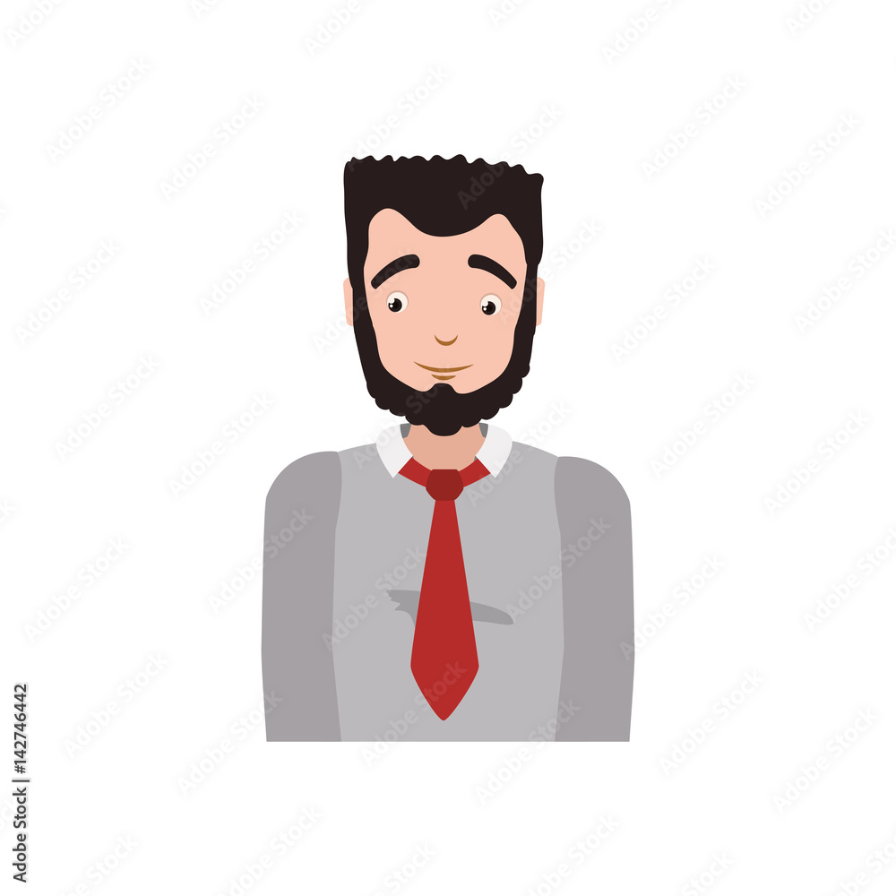 adult male avatar vector icon illustration beard