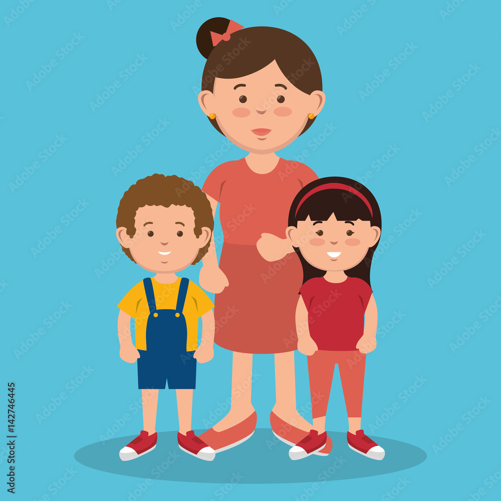 family members avatars characters vector illustration design