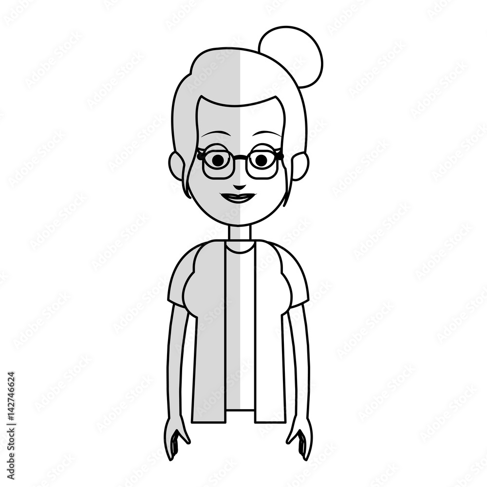 old woman cartoon icon over white background. vector illustration