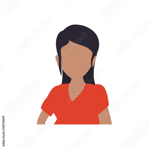 female young faceless avatar icon vector illustration