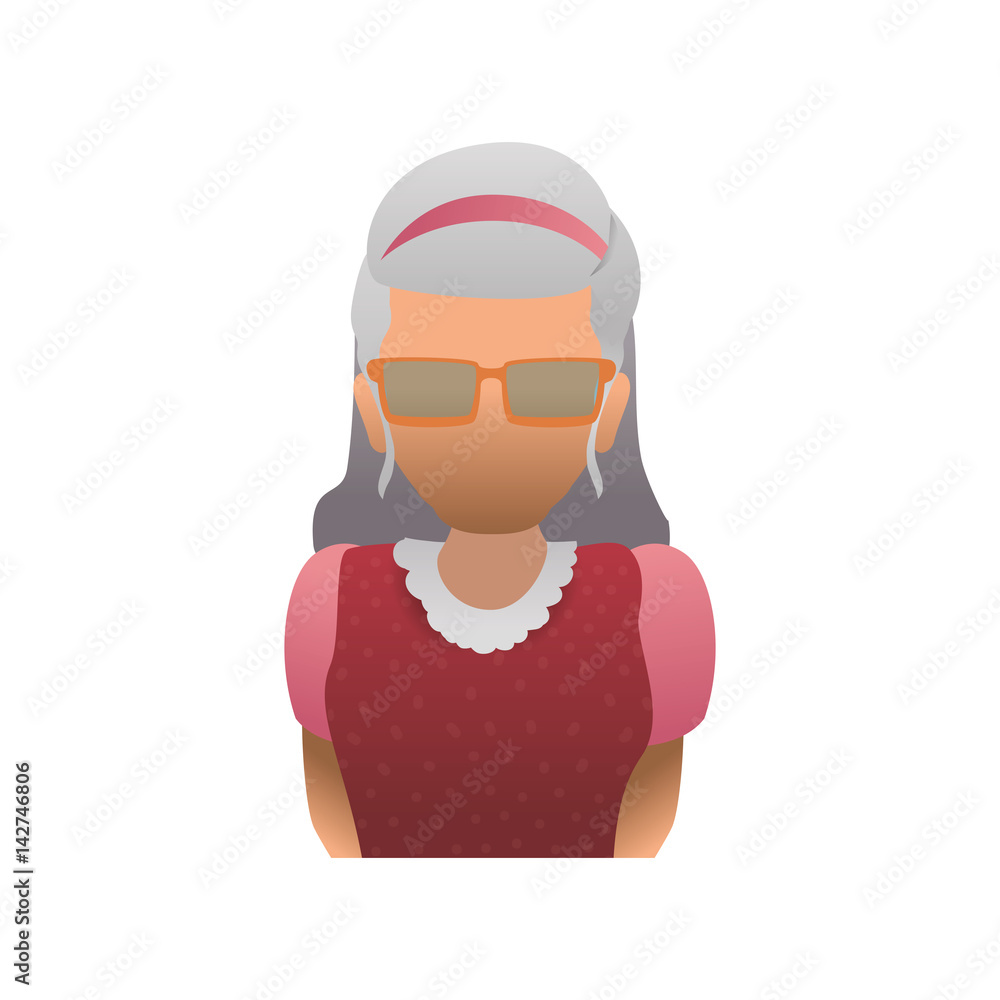 grandmother elder person glasses faceless vector icon illustration grandmother elder person glasses faceless vector icon illustration