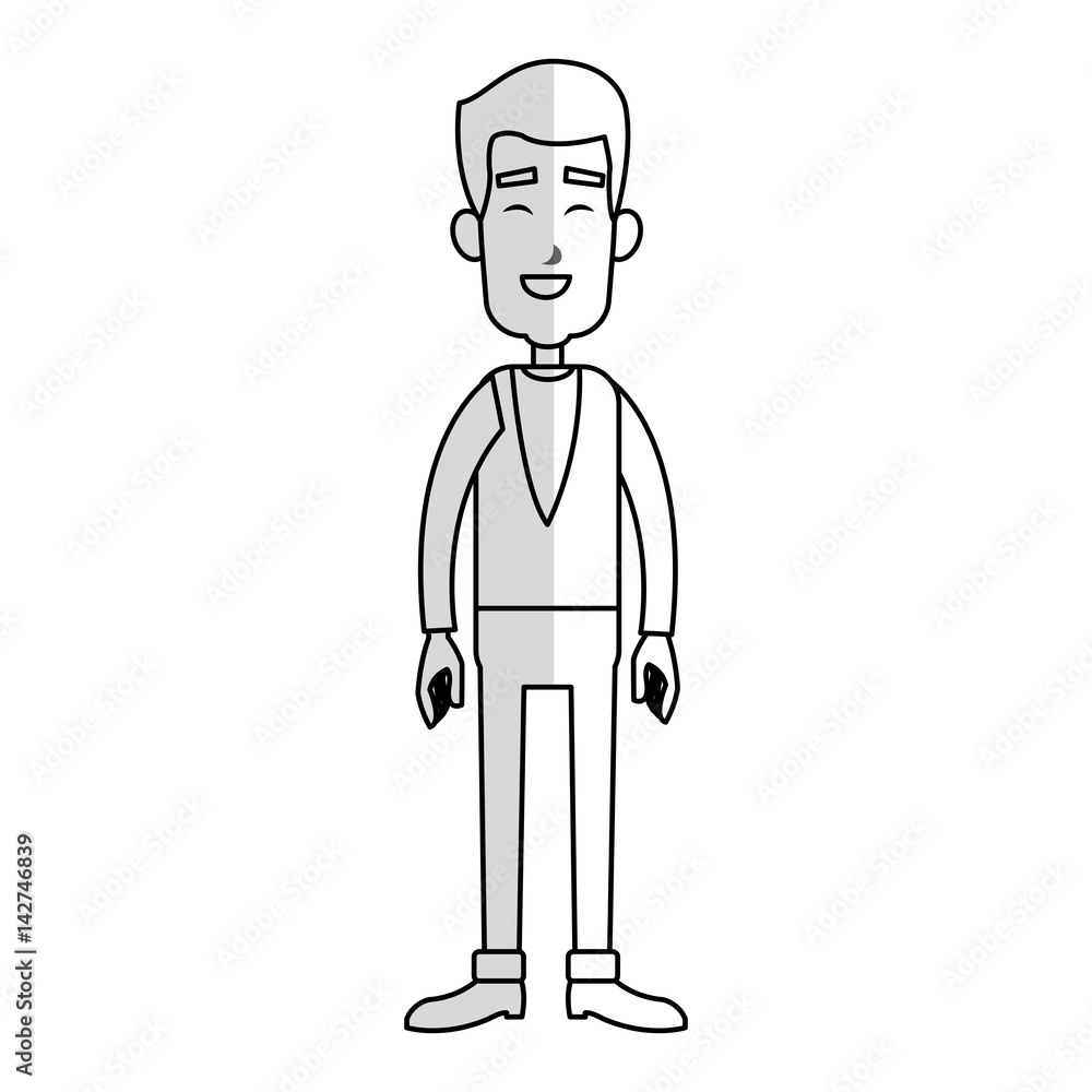 happy man cartoon icon over white background. vector illustration happy man cartoon icon over white background. vector illustration