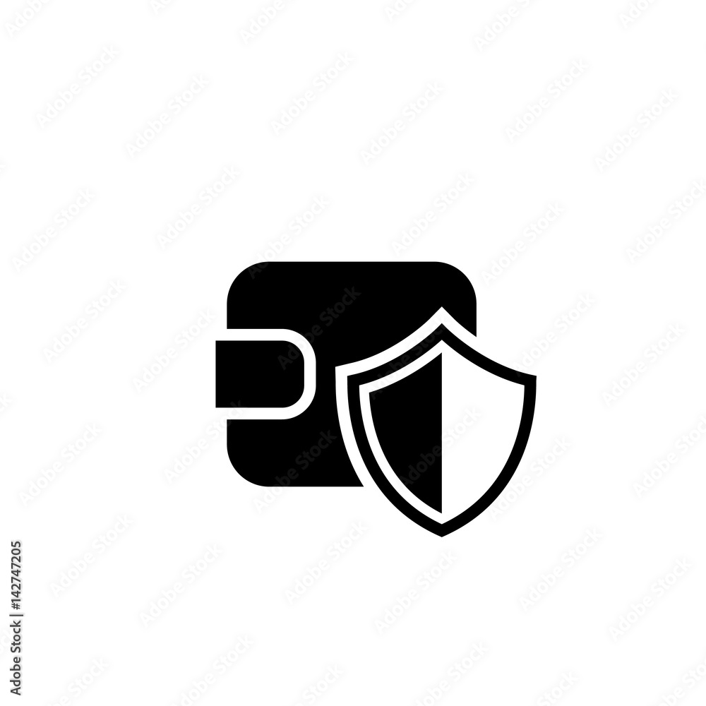Wallet Protection Icon. Flat Design. Wallet Protection Icon. Flat Design.