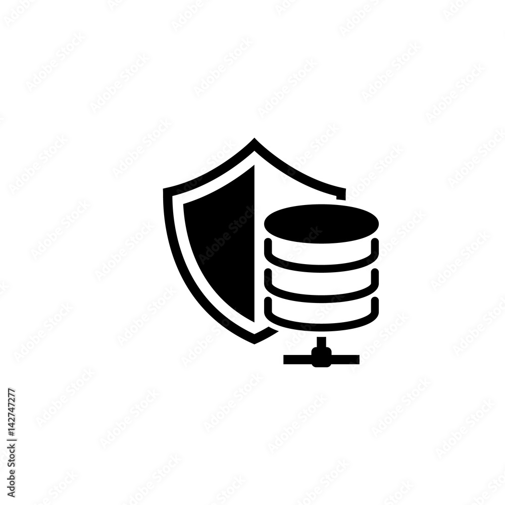 Secure Hosting Icon. Flat Design. Secure Hosting Icon. Flat Design.