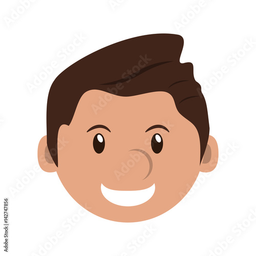 Wallpaper Mural happy man cartoon icon over white background. colorful design. vector illustration Torontodigital.ca