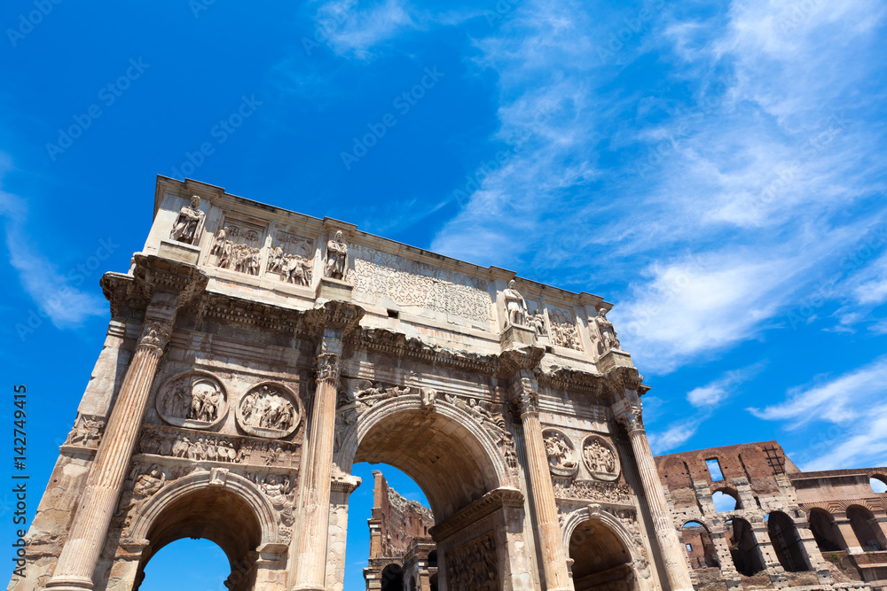  Arch of Constantine near the Colosseum in Rome, Italy