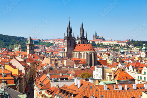 Panorama of the Old Town in Prague, Czechia