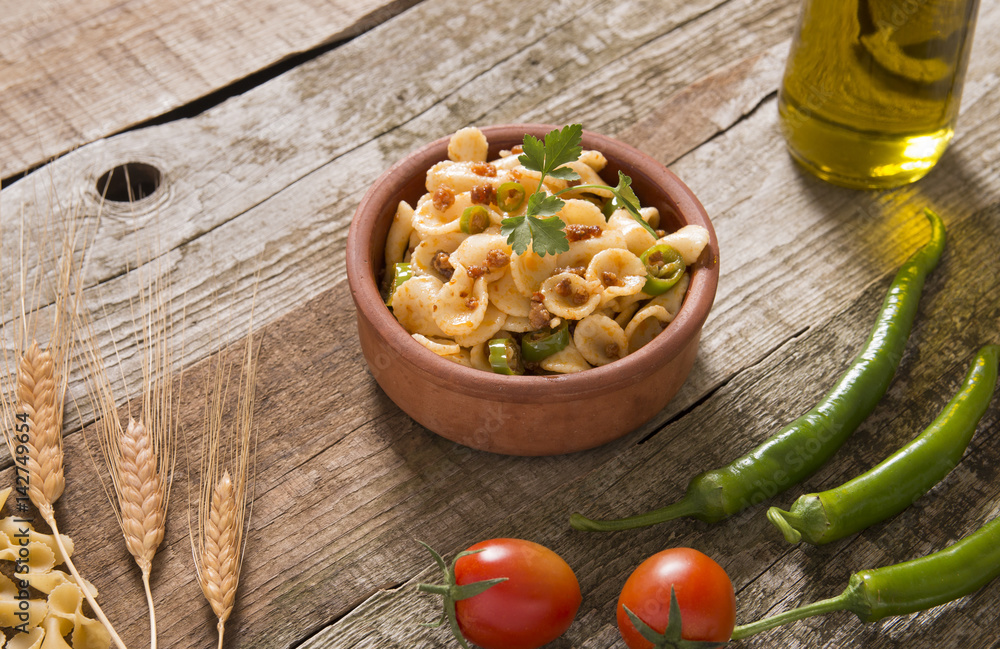 Pasta meal in the pot Pasta meal in the pot