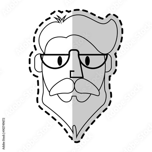 man with vintage or hipster style icon image vector illustration design 