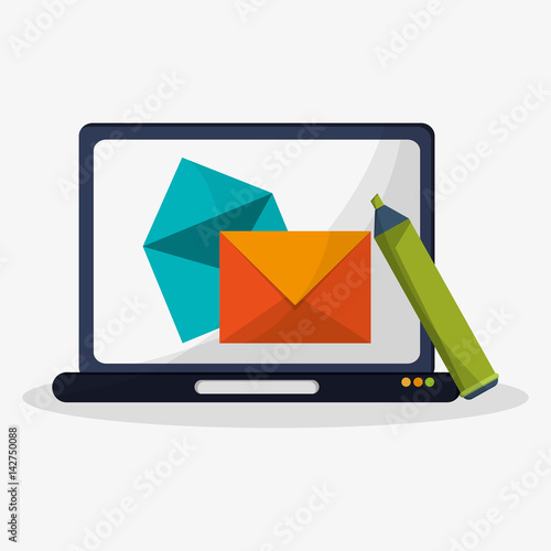 digital message related icons image vector illustration design 