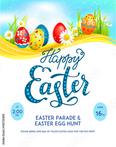Template easter eggs poster