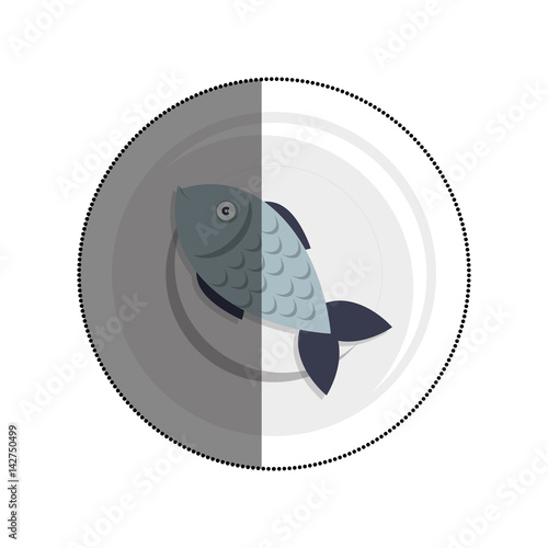 dish with fish sea food menu vector illustration design