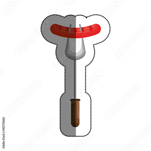 sausage grill menu icon vector illustration design