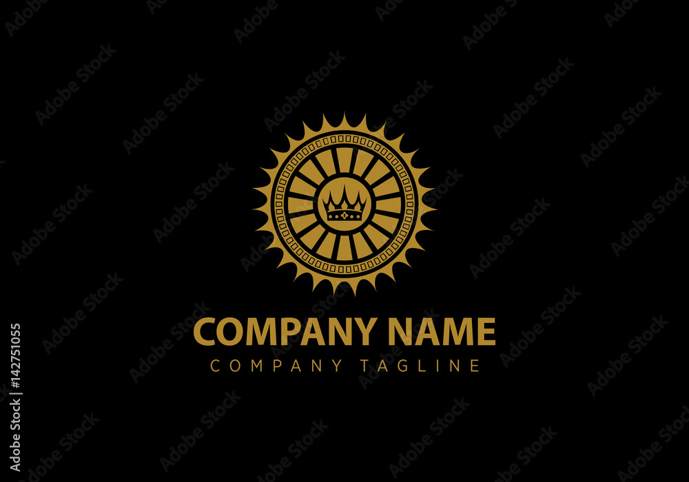 Fototapeta premium Sun Crown Logo Design
