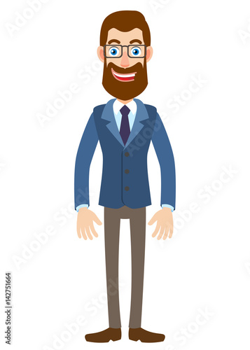 Cartoon Hipster Businessman
