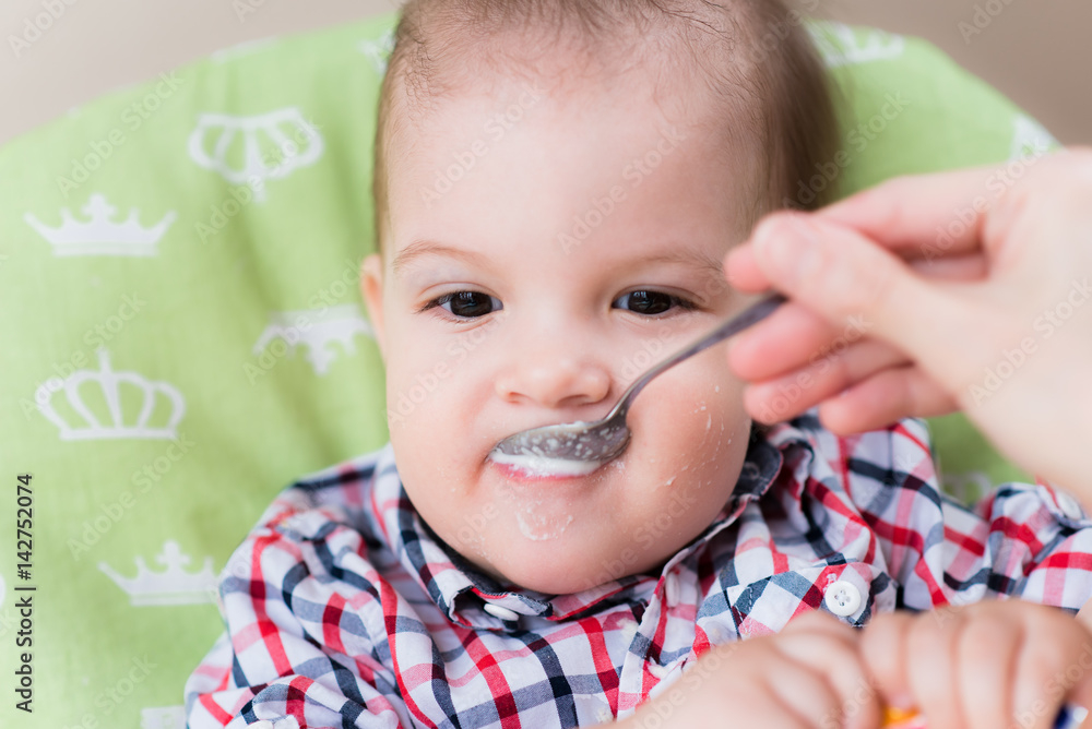 mother feeding her baby breast porridge day mother feeding her baby breast porridge day