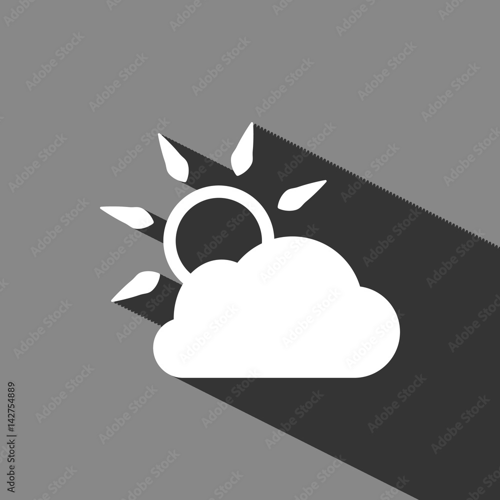 cloud covers the sun icon stock vector illustration flat design cloud covers the sun icon stock vector illustration flat design