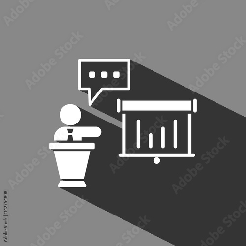 lectern with microphone icon stock vector illustration flat design