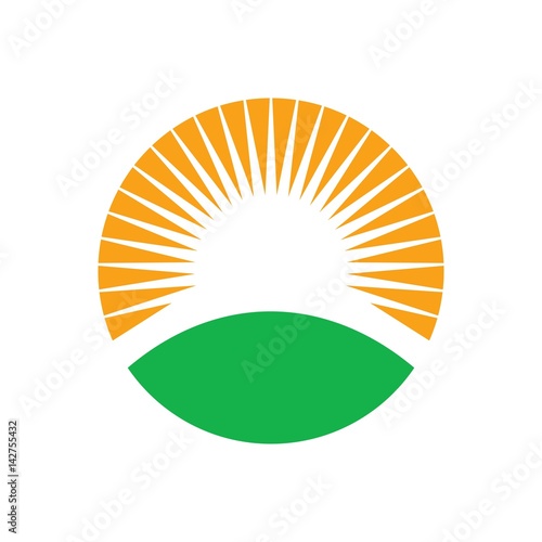 sun and circle logo vector.
