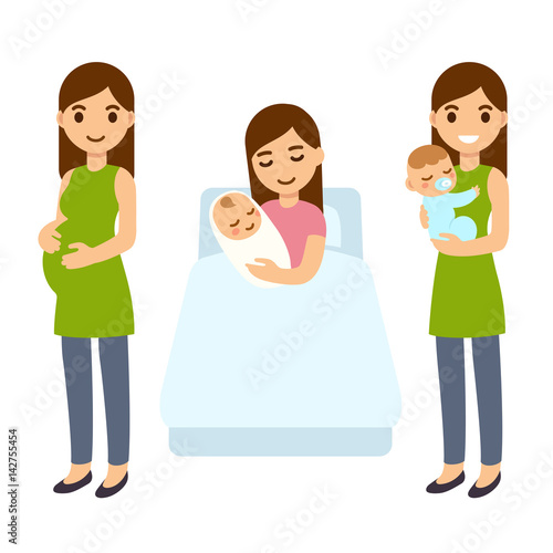 Pregnancy and birth illustration.