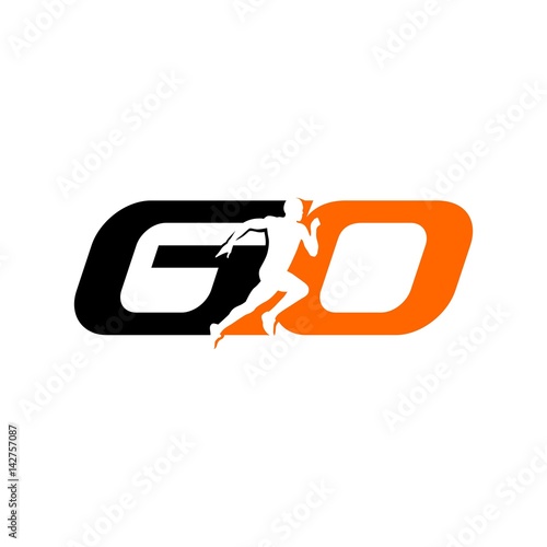G and O logo vector. run logo vector.