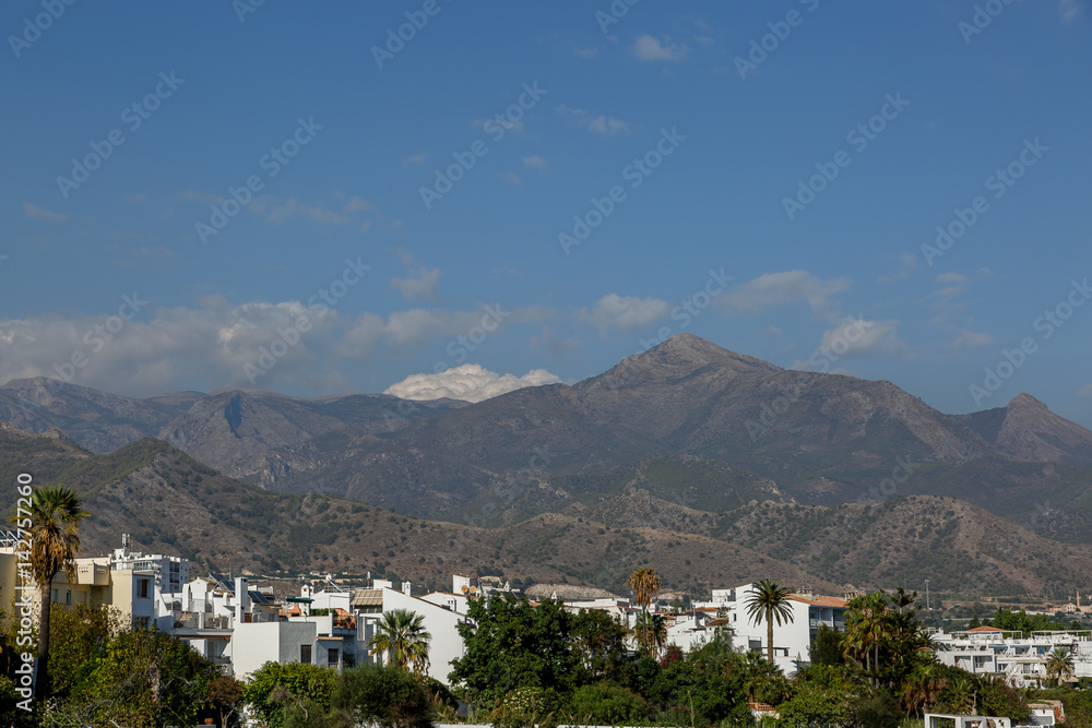 Mediterranean landscape with mountains and clear sky