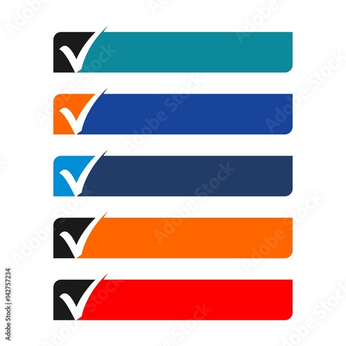 check mark frame. logo vector.