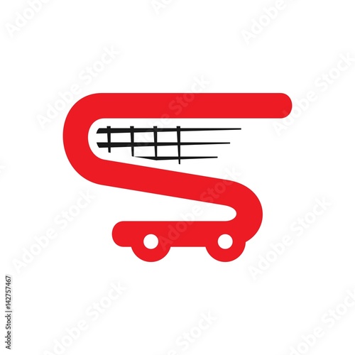 trolley logo vector. logo template and icon. 