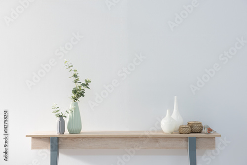 modern home objects on the wooden desk