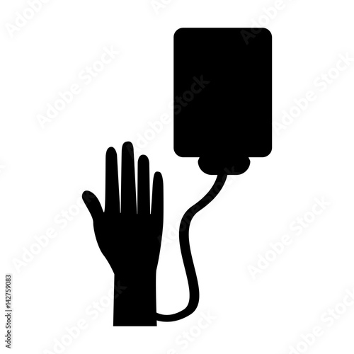 black contour hand donating blood to help people