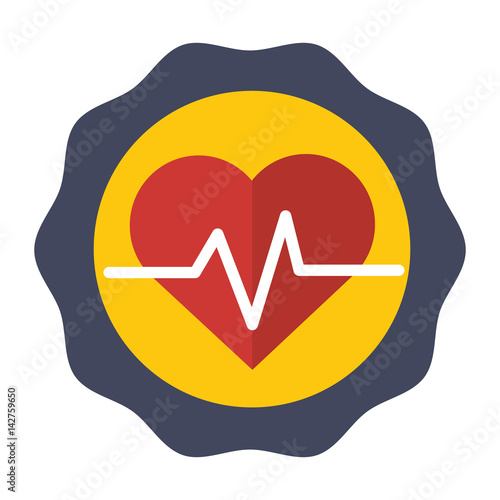 sticker heartbeat cardio vital sign