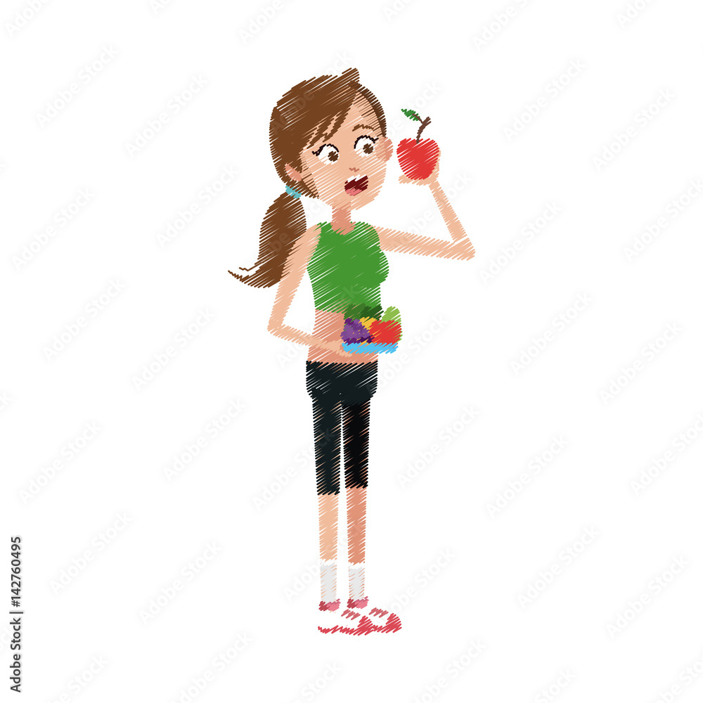 woman eating apple healthy eating related icons image vector illustration design woman eating apple healthy eating related icons image vector illustration design