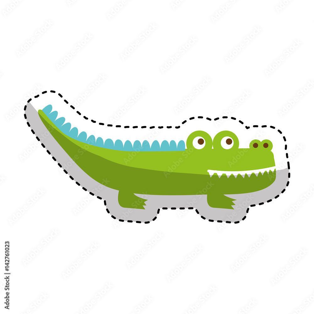 Obraz premium cute crocodile isolated icon vector illustration design
