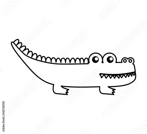 cute crocodile isolated icon vector illustration design