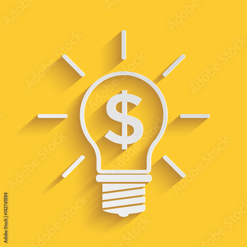Light bulb with dollar symbol business concept