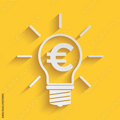 Light bulb with euro symbol business concept