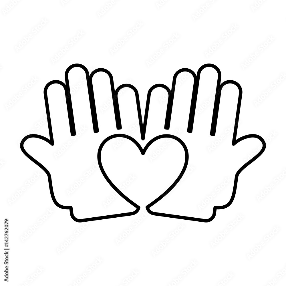 hand human with heart silhouette isolated icon vector illustration design hand human with heart silhouette isolated icon vector illustration design