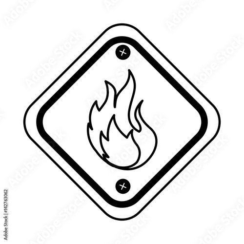 diamond caution sign icon vector illustration design