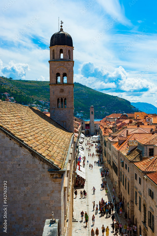 Dubrovnik Old City -Overhead street view