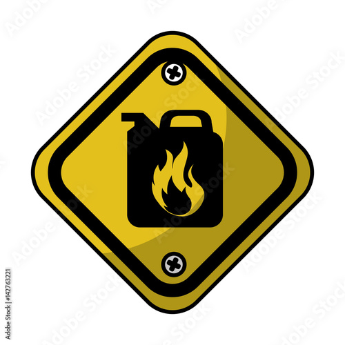 diamond caution sign icon vector illustration design