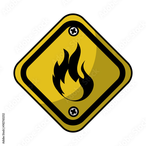 diamond caution sign icon vector illustration design