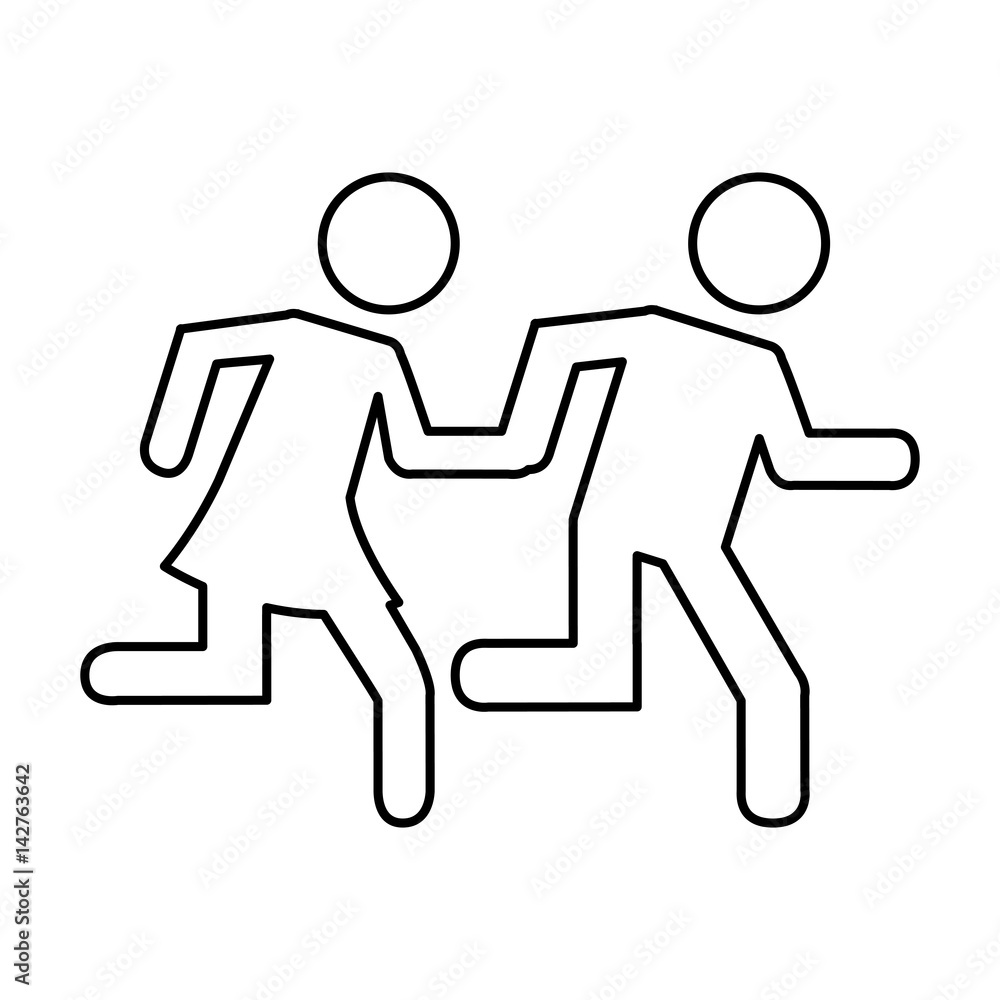 couple running silhouette icon vector illustration design couple running silhouette icon vector illustration design