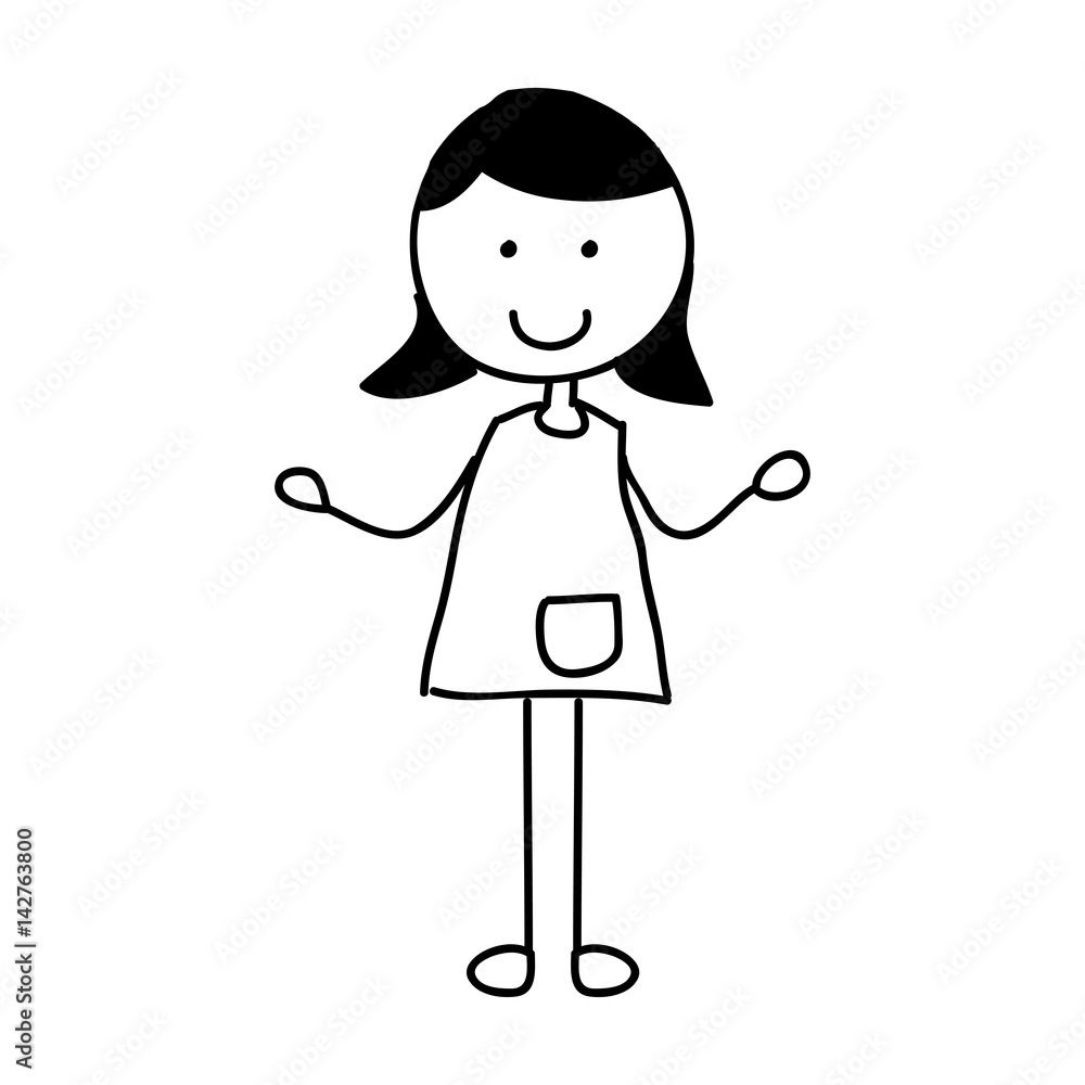 little girl character icon vector illustration design little girl character icon vector illustration design