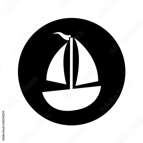 Fototapeta Naklejka Na Ścianę i Meble -  sailboat ship isolated icon vector illustration design