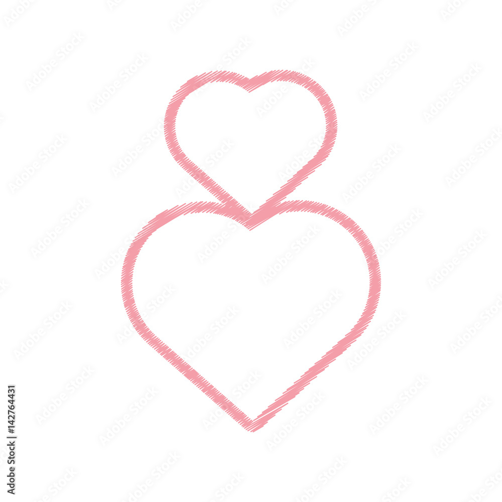drawing hearts love decoration vector illustration eps 10