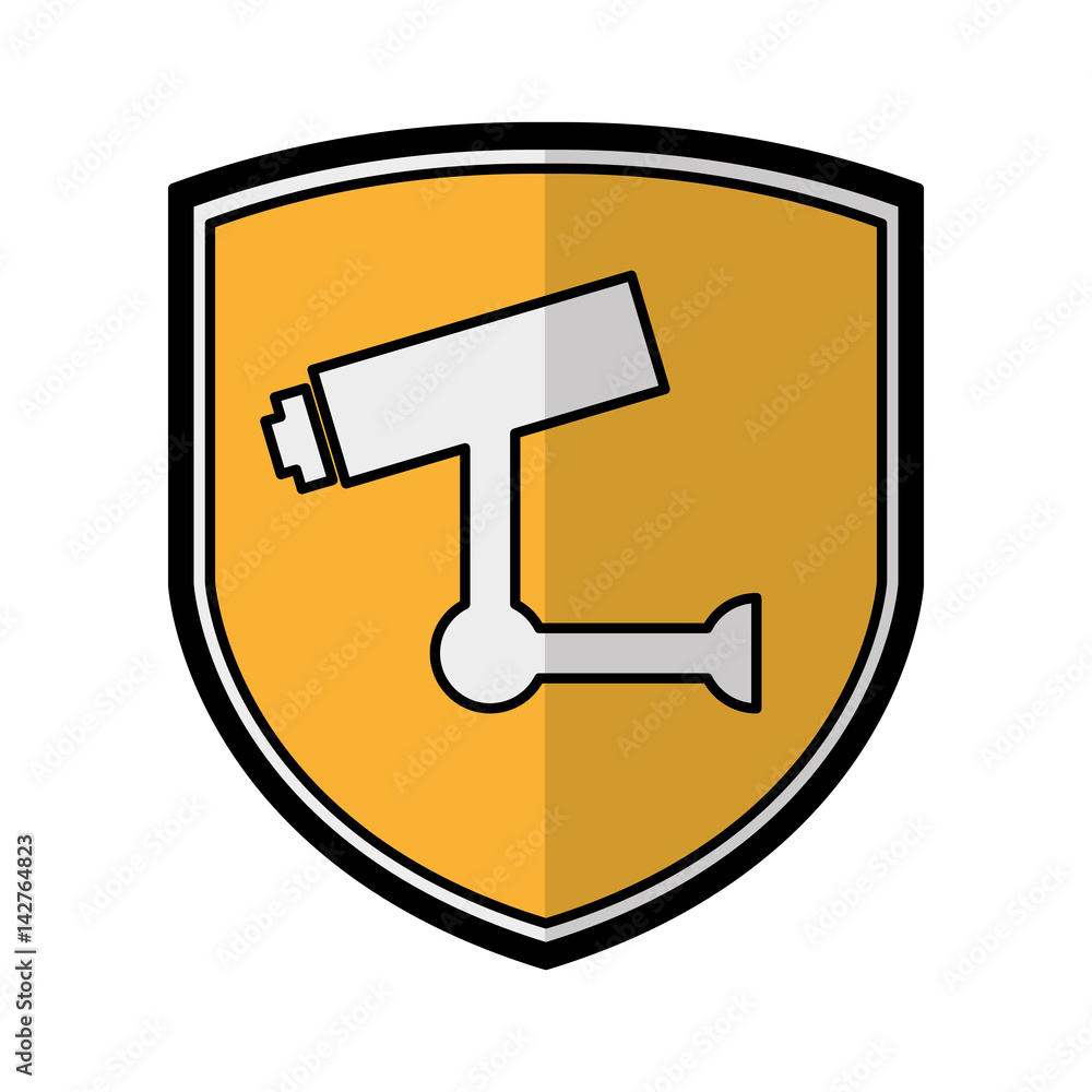 shield insurance with cctv camera isolated icon vector illustration design shield insurance with cctv camera isolated icon vector illustration design