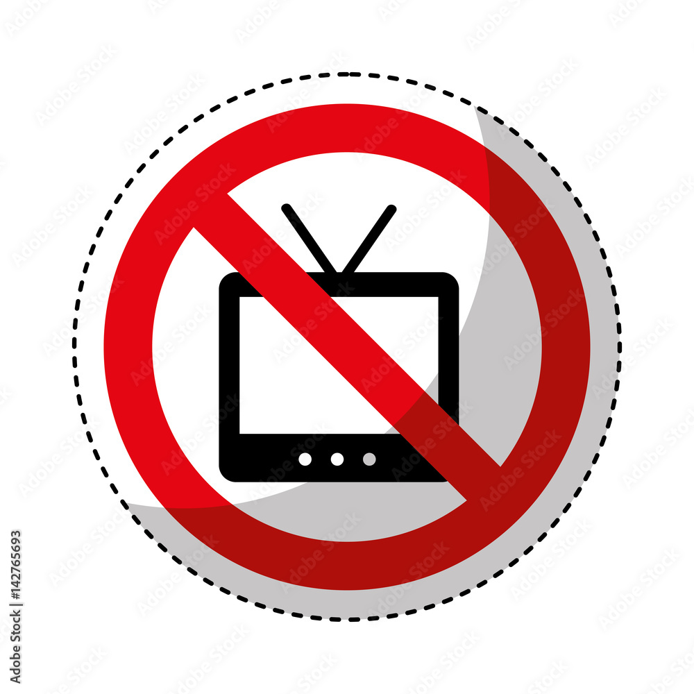 tv with denied sign vector illustration design tv with denied sign vector illustration design