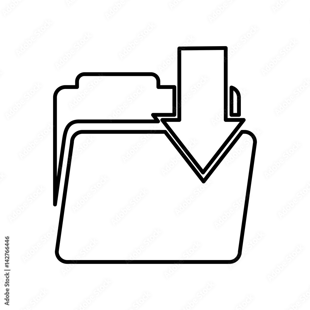 folder download isolated icon vector illustration design folder download isolated icon vector illustration design