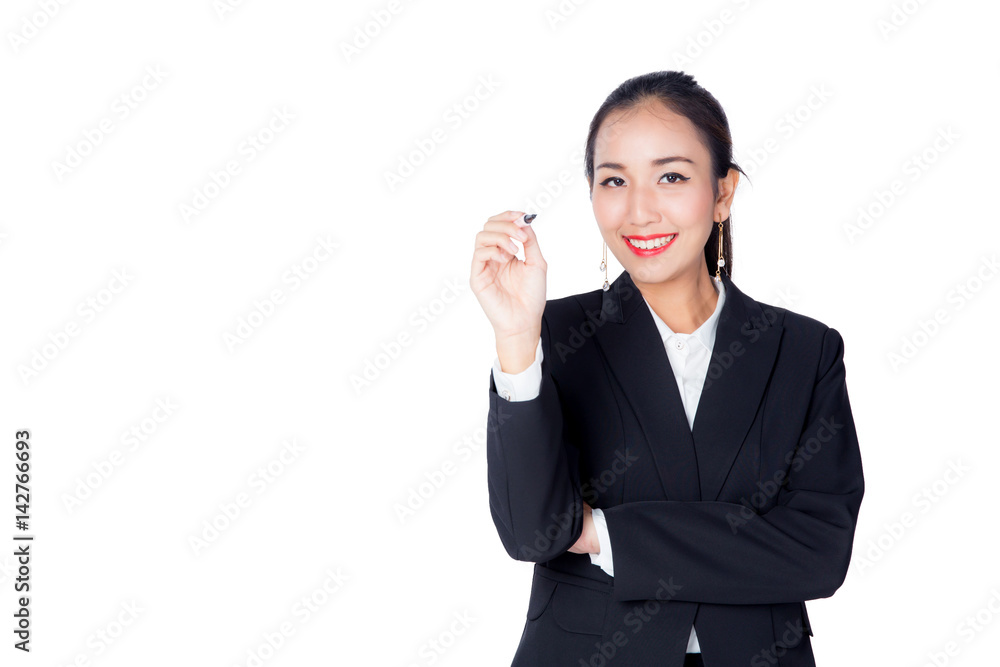 business woman writing on whiteboard with white copyspace business woman writing on whiteboard with white copyspace